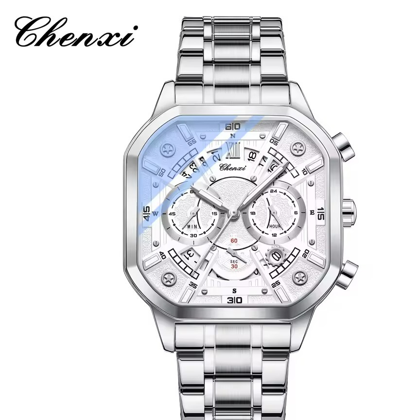ساعت مچی مردانه چنکسی مدل CHENXI 9042 استیل نقره ای