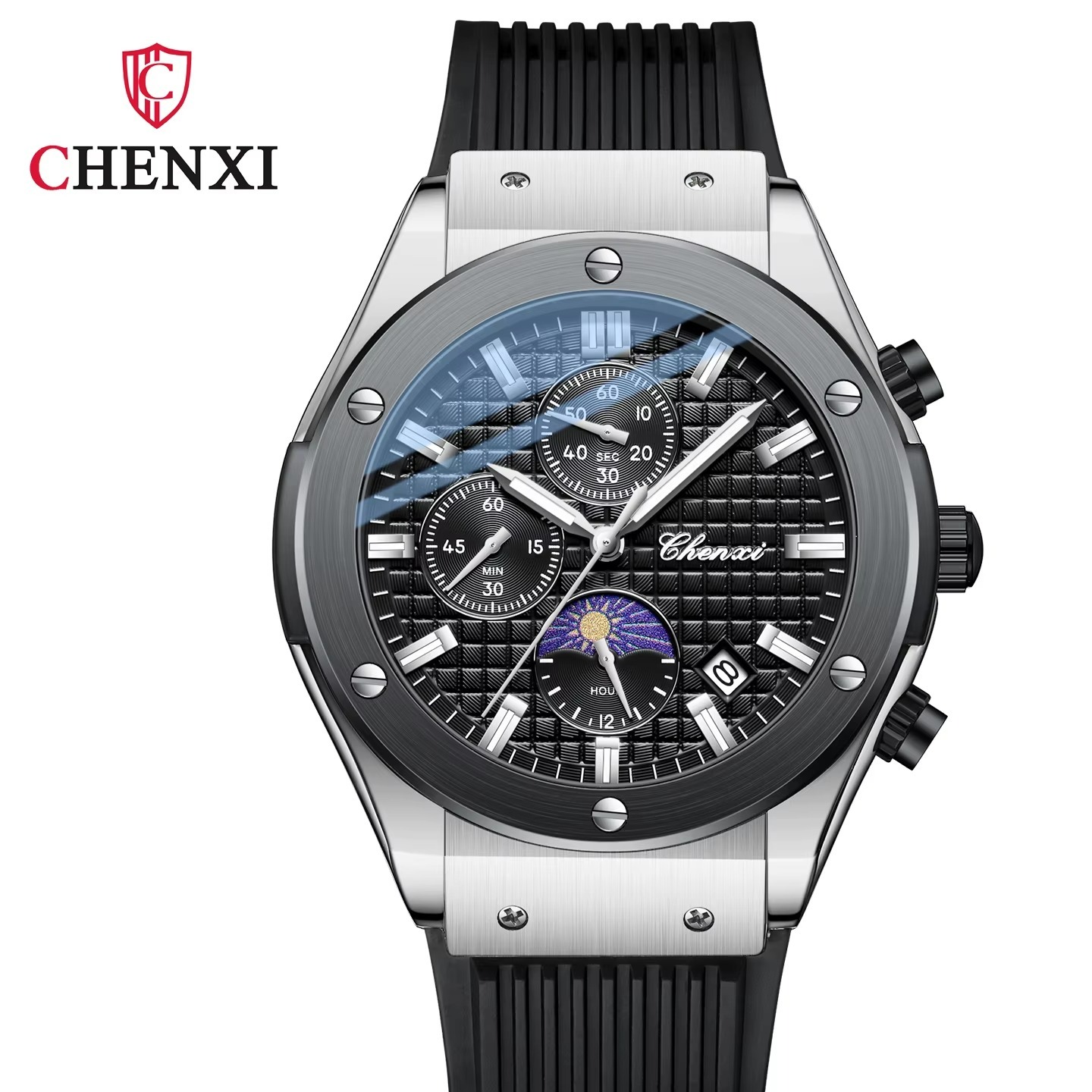 ساعت مچی مردانه چنکسی مدل CHENXI 944 نقره ای مشکی
