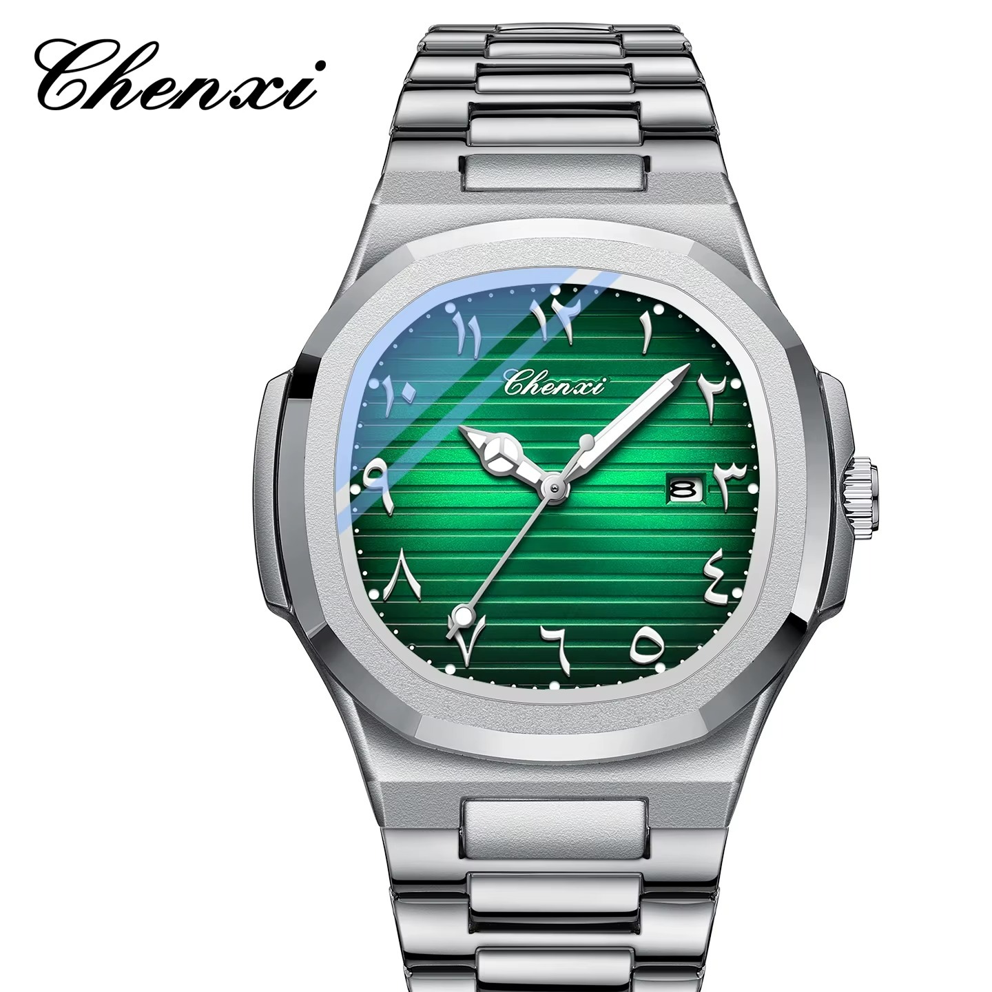 ساعت مچی مردانه چنکسی مدل CHENXI 6123 نقره ای سبز