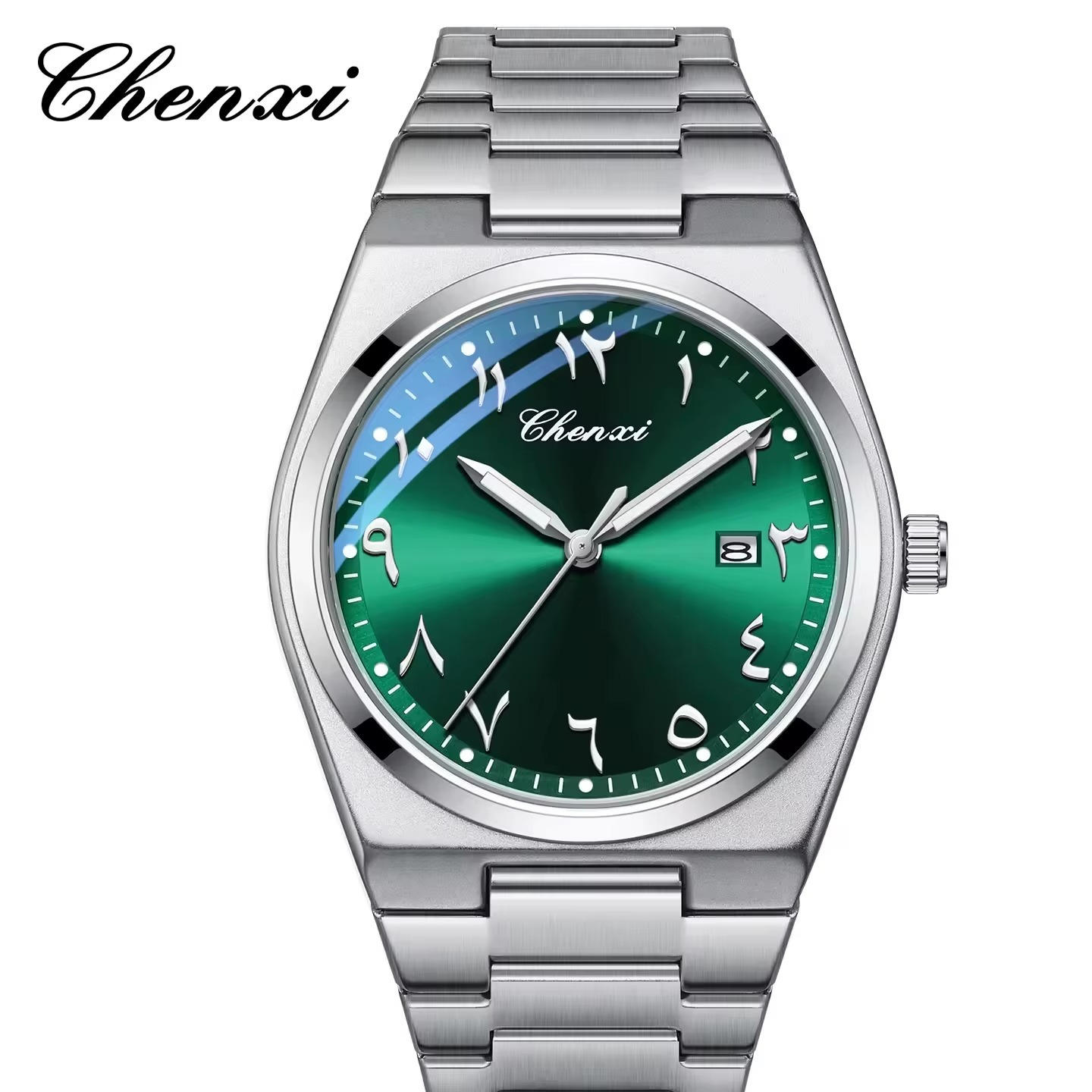 ساعت مچی مردانه چنکسی مدل CHENXI 6832 نقره ای سبز