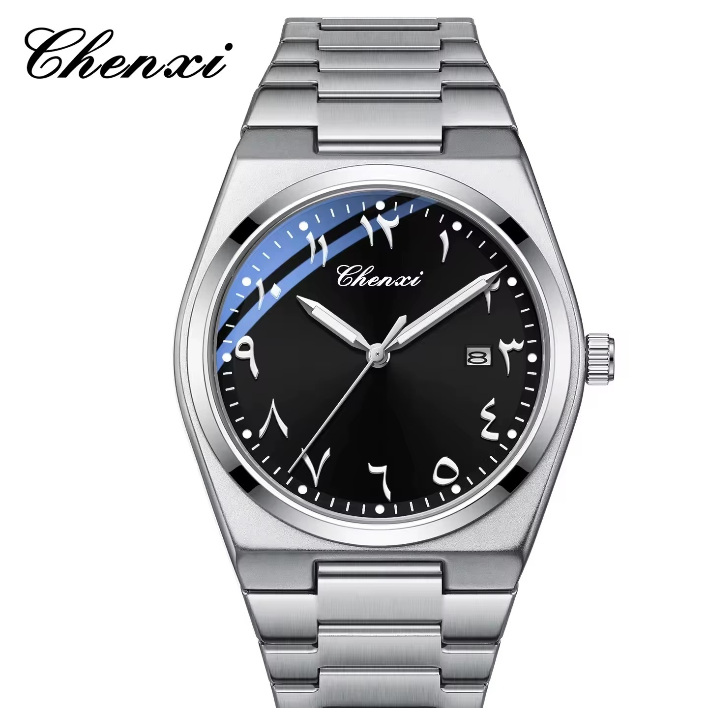 ساعت مچی مردانه چنکسی مدل CHENXI 6832 نقره ای مشکی
