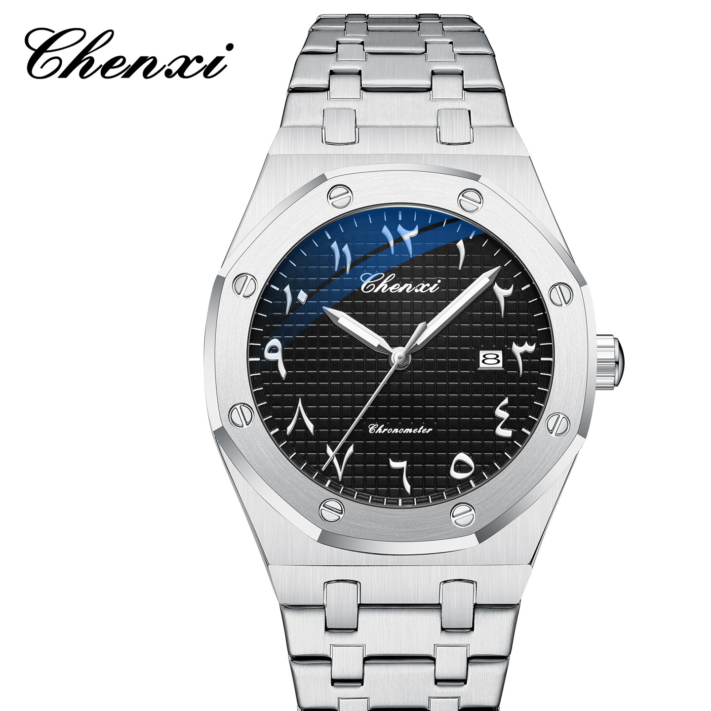 ساعت مچی مردانه چنکسی مدل CHENXI 82482 نقره ای مشکی