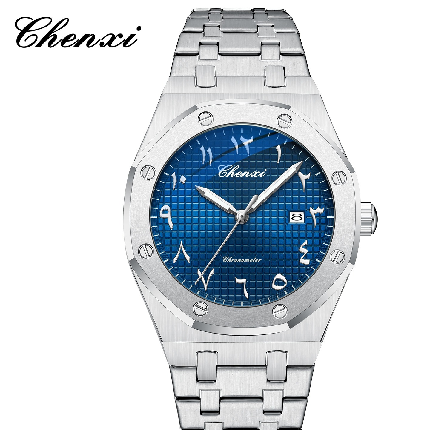 ساعت مچی مردانه چنکسی مدل CHENXI 82482 نقره ای آبی