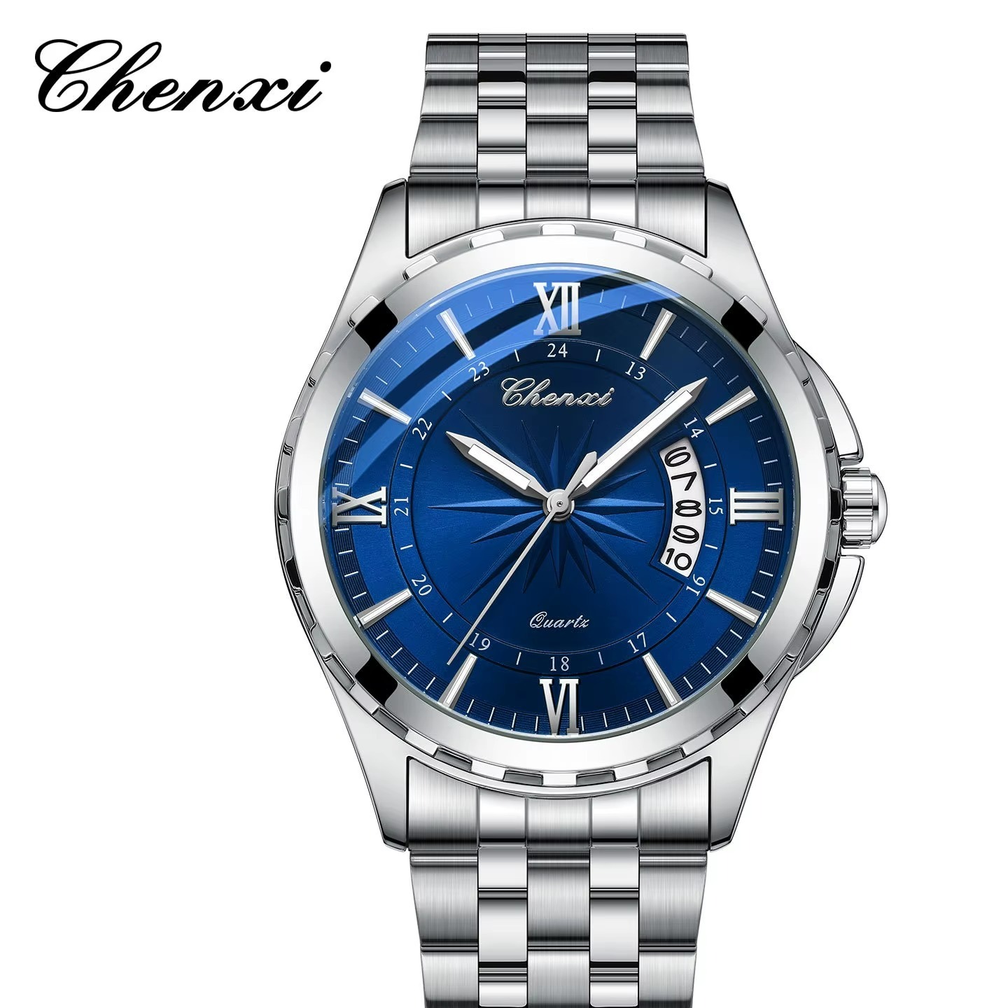 ساعت مچی مردانه چنکسی مدل CHENXI 016 نقره ای آبی