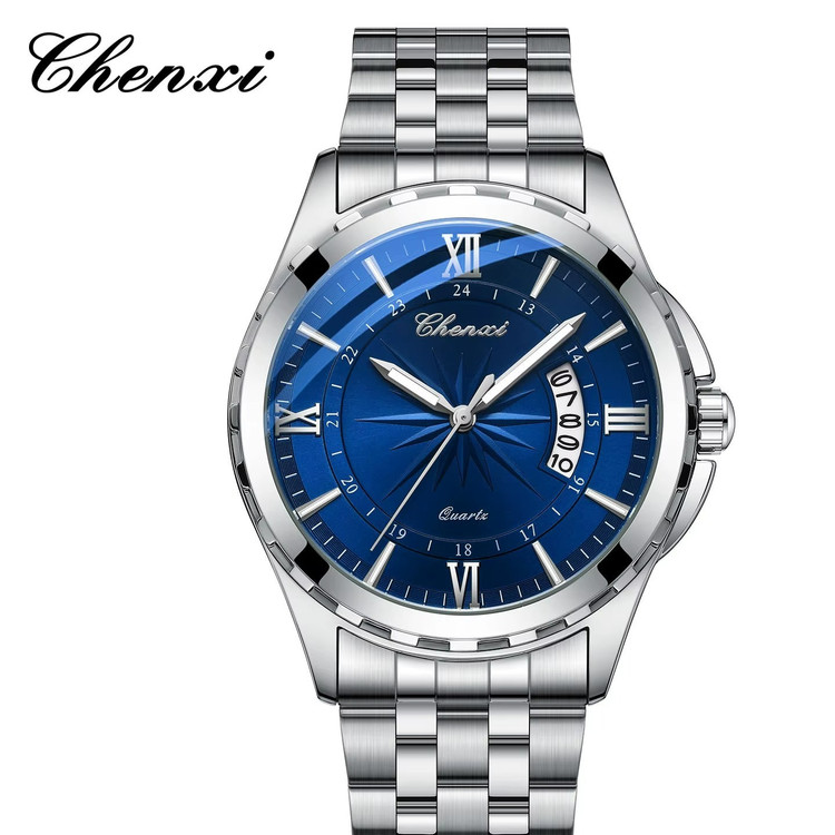 ساعت مچی مردانه چنکسی مدل CHENXI 016 نقره ای آبی