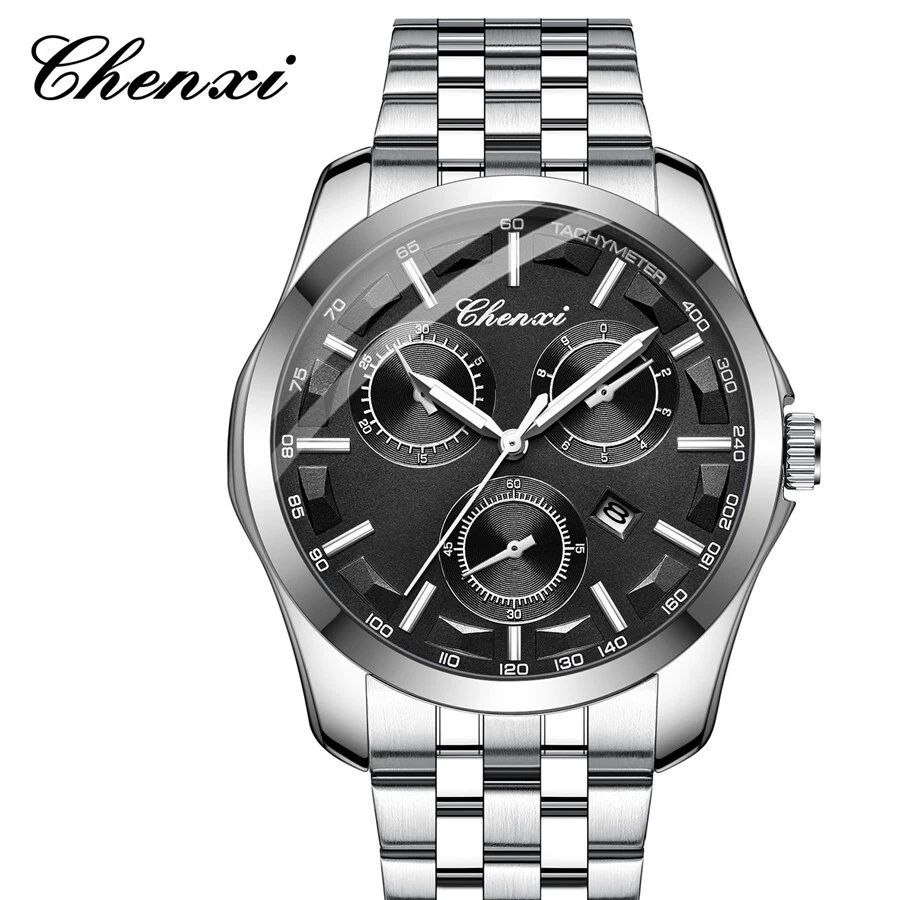 ساعت مچی مردانه چنکسی مدل CHENXI 024 نقره ای مشکی