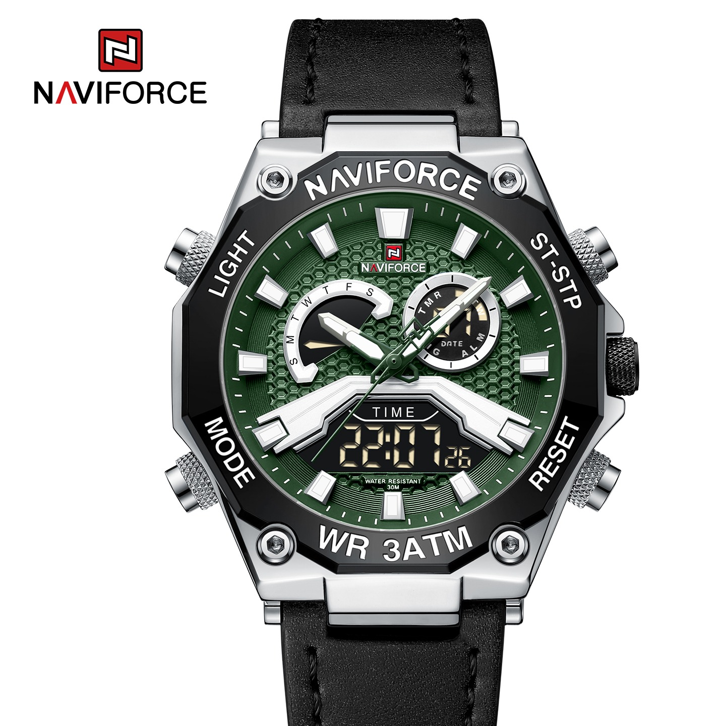 ساعت مچی مردانه نیوی فورس مدل NAVIFORCE 9220 مشکی سبز