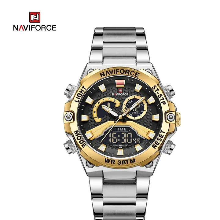 ساعت مچی مردانه مدل NAVIFORCE 9207 طلایی مشکی