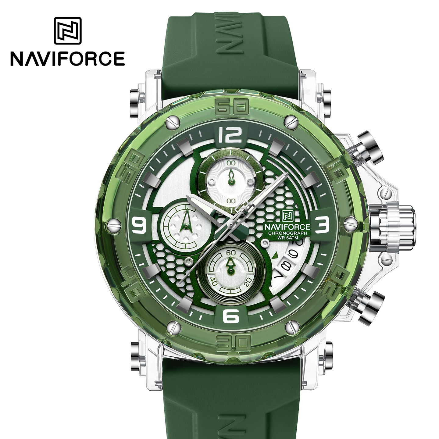 ساعت مچی مردانه نیوی فورس مدل NAVIFORCE 7123 سبز سفید