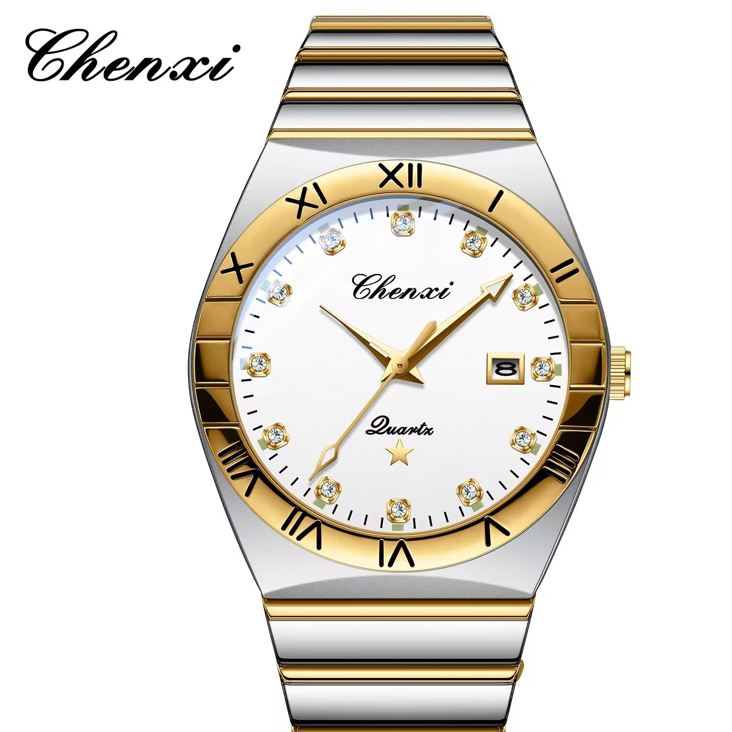 ساعت مچی مردانه چنکسی مدل CHENXI 640 ترکیبی نقره ای