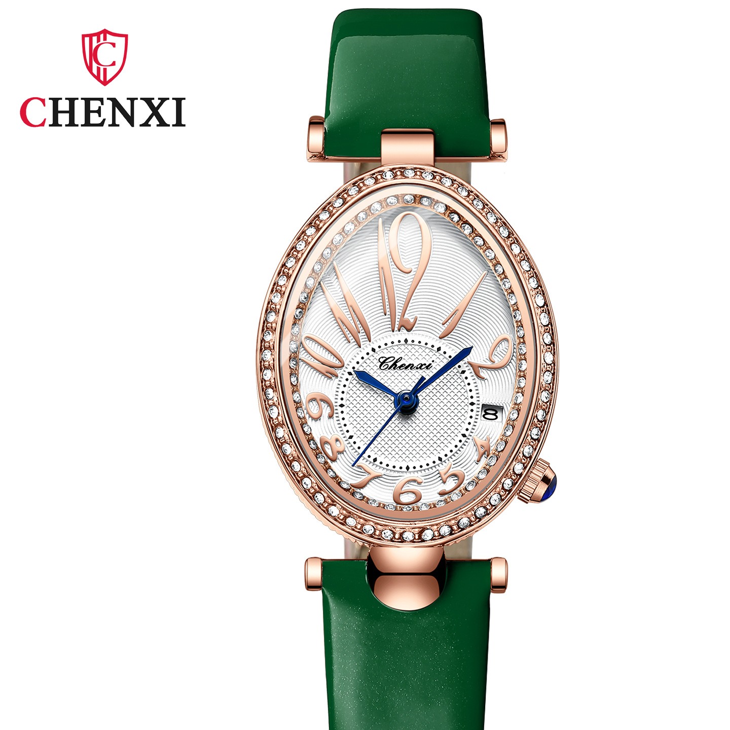 ساعت مچی زنانه چرم چنکسی مدل CHENXI 326 سبز