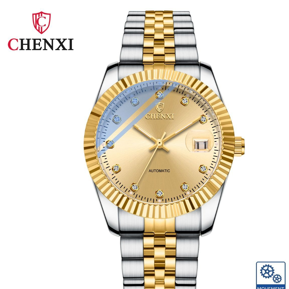 ساعت مچی مردانه چنکسی مدل CHENXI 8804 طلایی