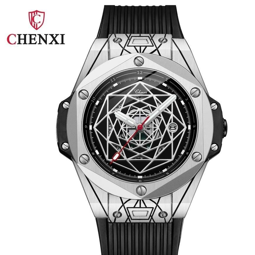 ساعت مچی مردانه چنکسی مدل CHENXI 8249 نقره ای مشکی