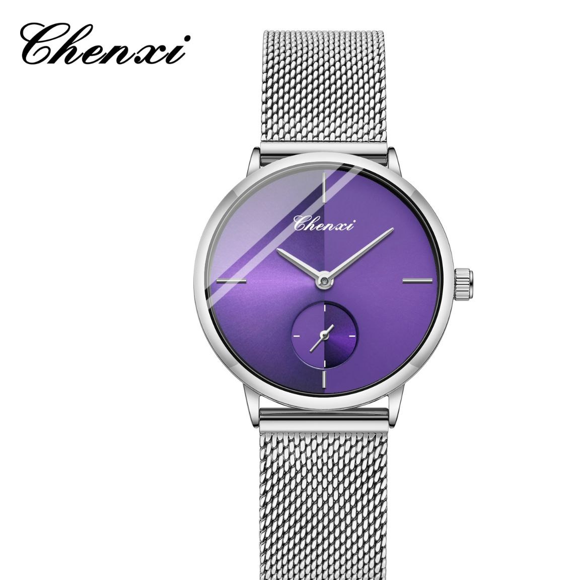 ساعت مچی زنانه چنکسی مدل CHENXI 061 نقره ای بنفش