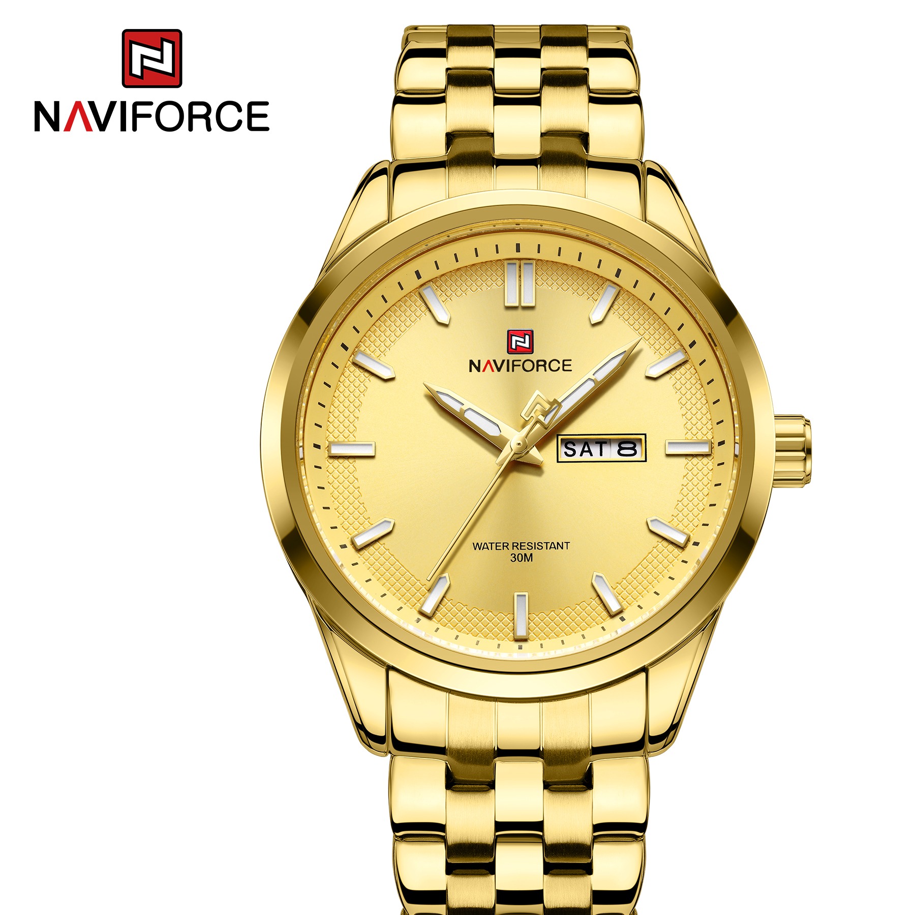 ساعت مچی مردانه نیوی فورس مدل naviforce 9203 طلایی