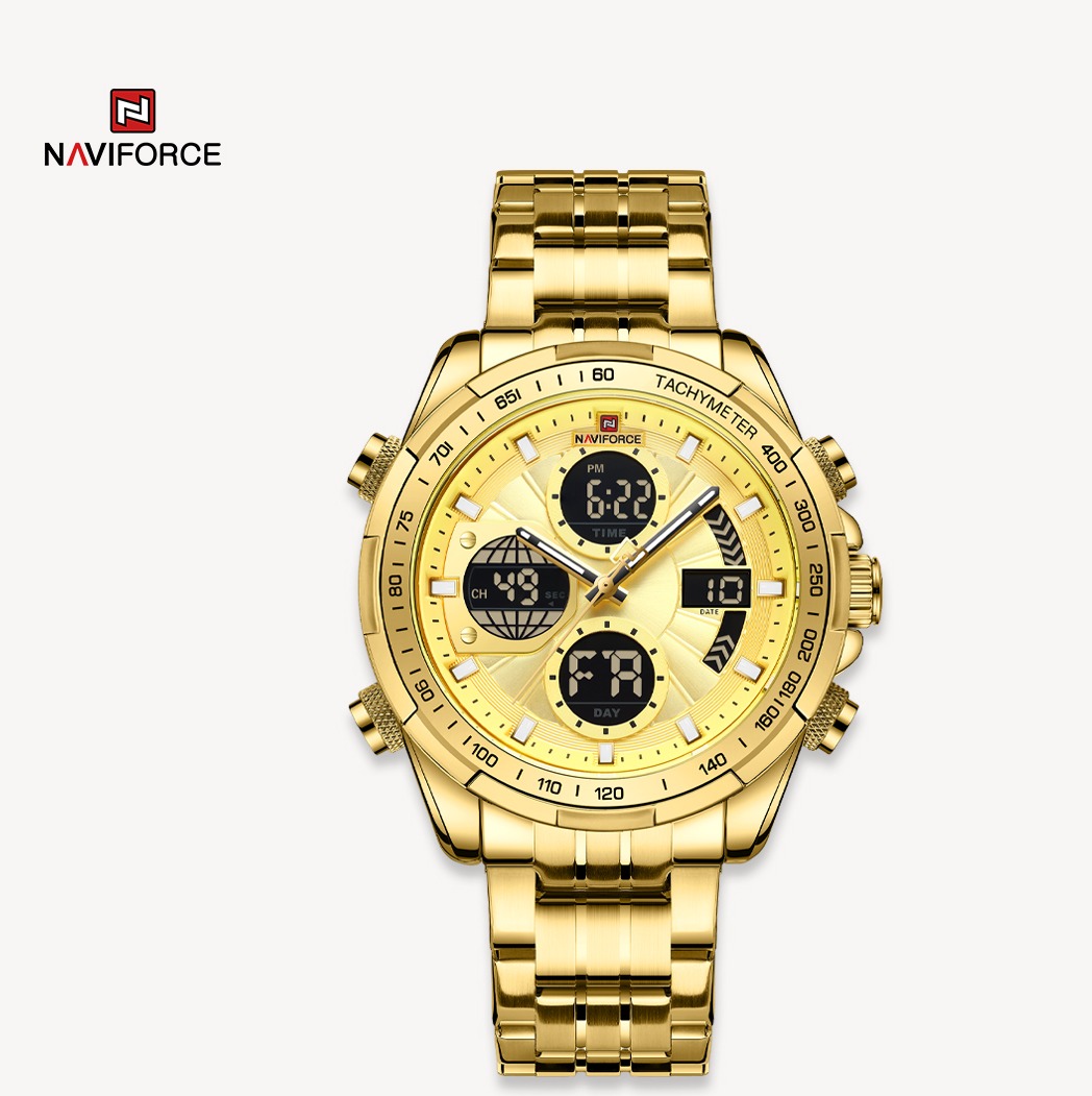 ساعت مچی مردانه نیوی فورس استیل مدل Naviforce 9197 طلایی