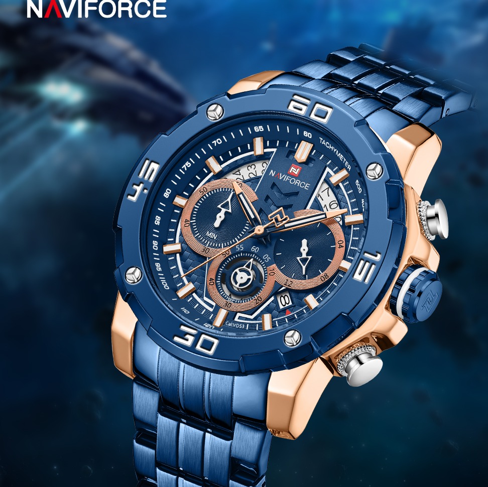 ساعت مچی مردانه نیوی فورس استیلی مدل naviforce 9175 آبی