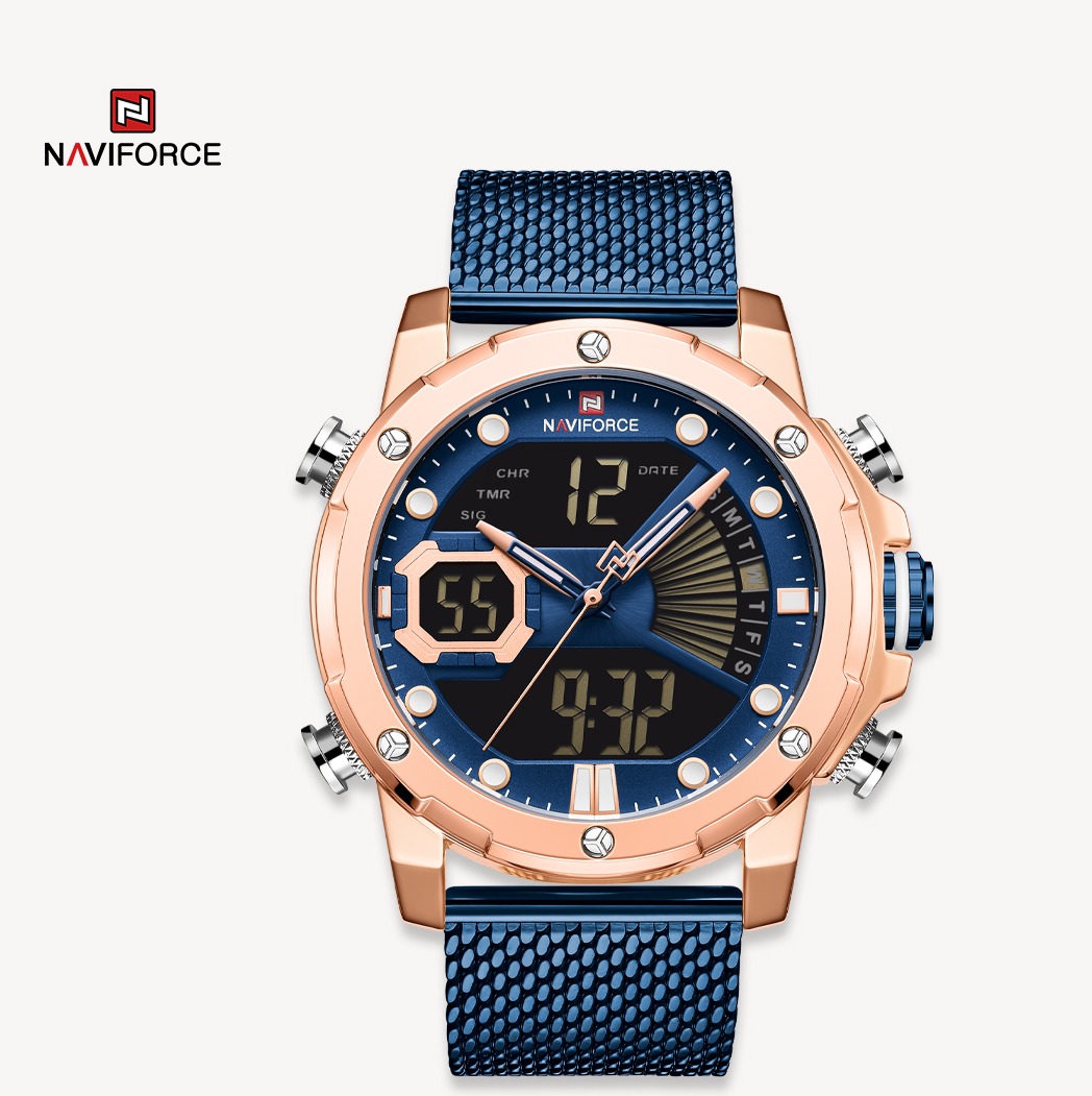 ساعت مچی مردانه نیوی فورس استیل مدل naviforce 9172 آبی