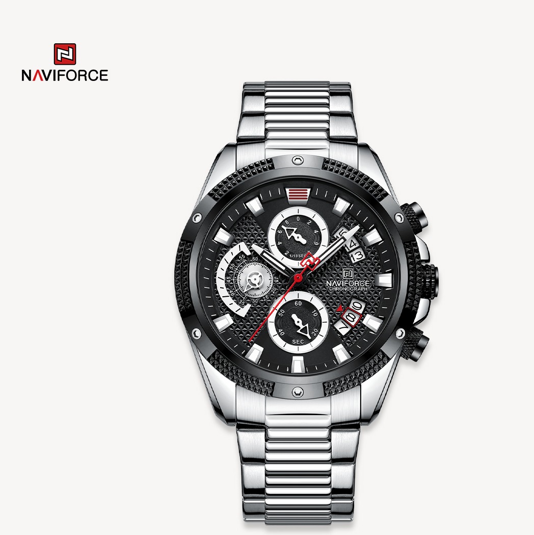 ساعت مچی مردانه نیوی فورس مدل Naviforce 8021 نقره ای مشکی