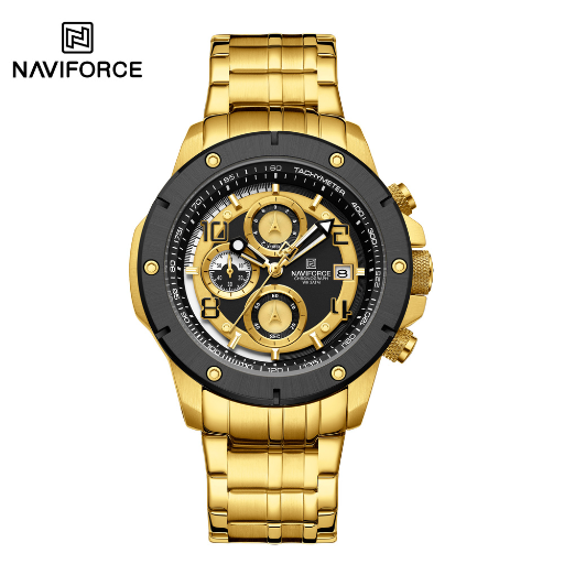 ساعت مچی مردانه نیوی فورس مدل NAVIFORCE 8056 طلایی مشکی
