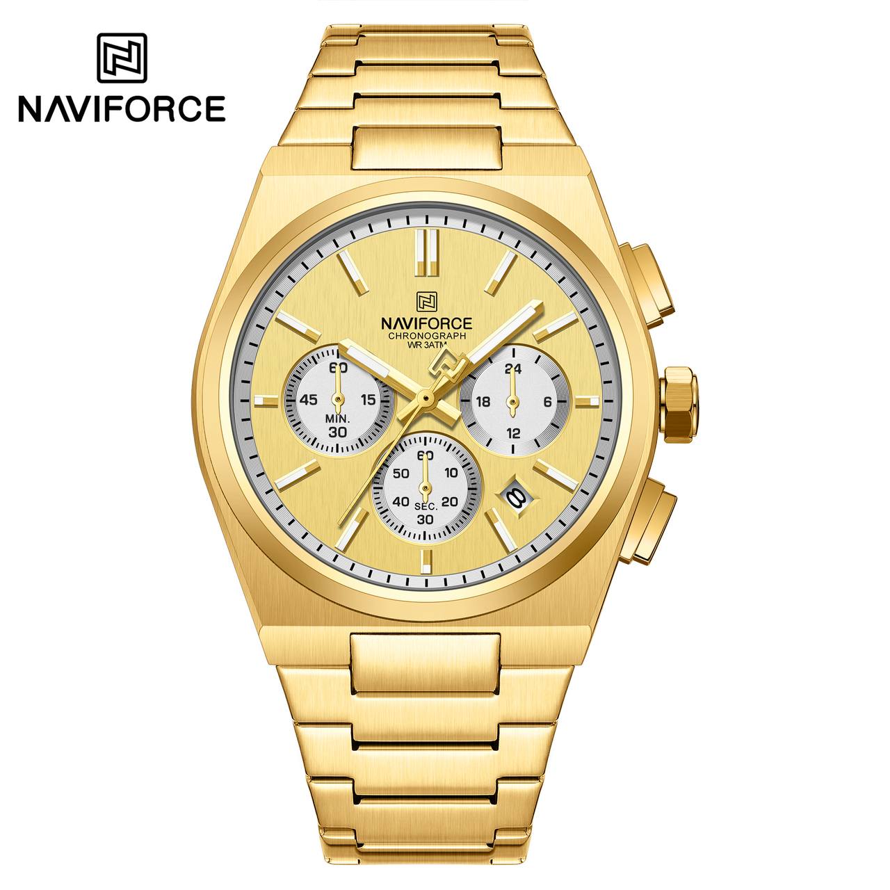 ساعت مچی مردانه نیوی فورس مدل NAVIFORCE 8048 طلایی