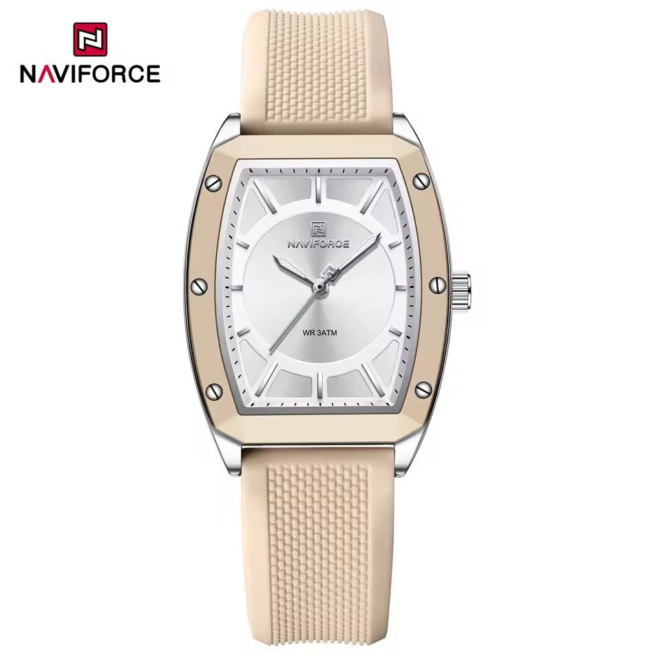 ساعت مچی زنانه مدل NAVIFORCE 5049 نقره ای کرم