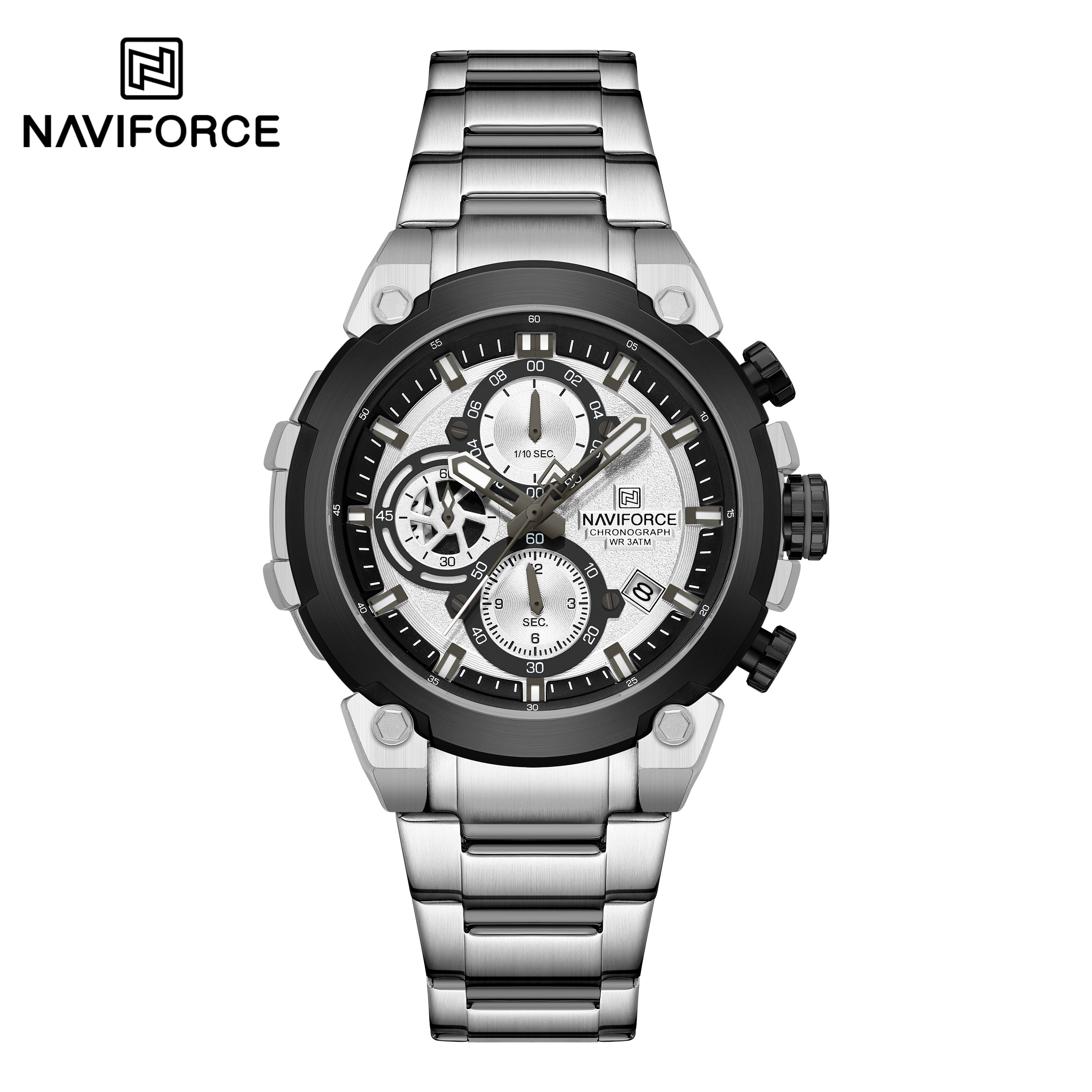 ساعت مچی مردانه نیوی فورس مدل NAVIFORCE 8071 نقره ای