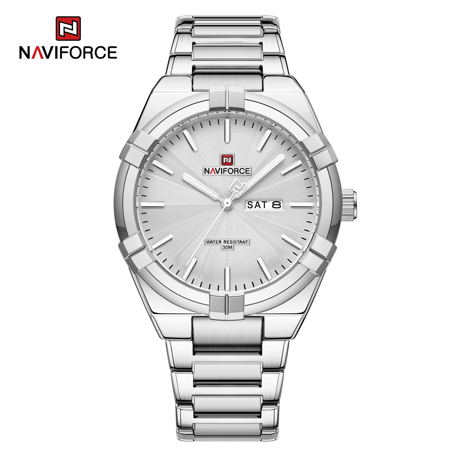 ساعت مچی مردانه نیوی فورس مدل NAVIFORCE 9218 نقره ای سفید