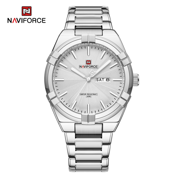 ساعت مچی مردانه نیوی فورس مدل NAVIFORCE 9218 نقره ای سفید