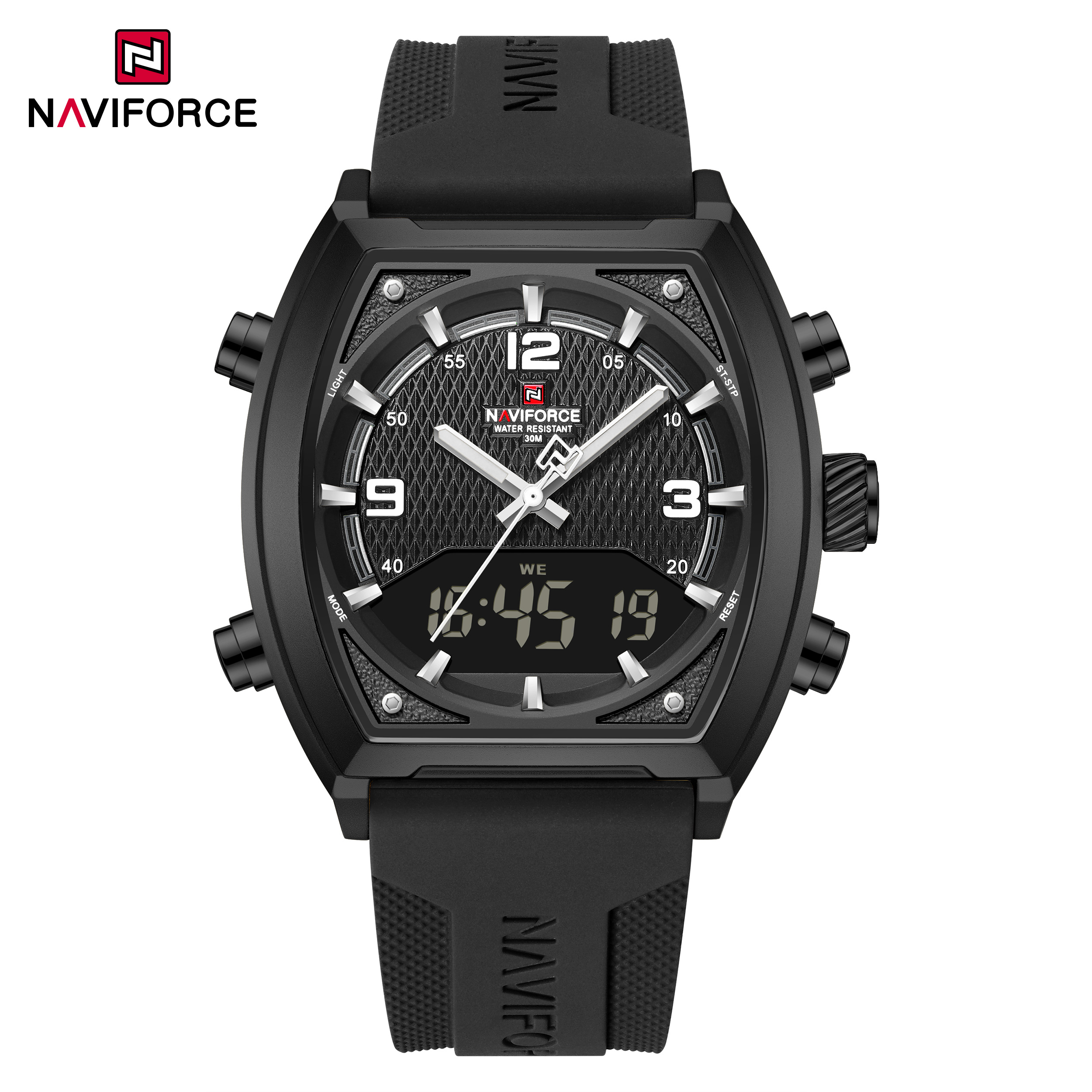 ساعت مچی مردانه نیوی فورس مدل naviforce 9242 مشکی سفید