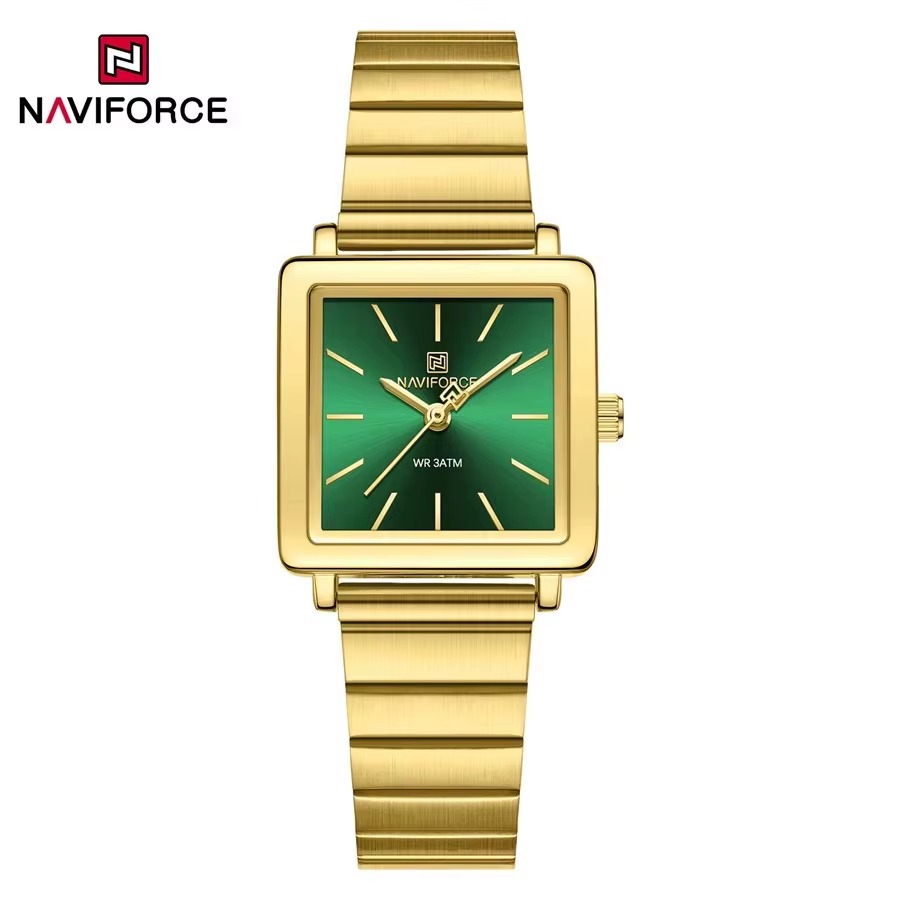 ساعت مچی زنانه نیوی فورس مدل NAVIFORCE 5048 طلایی سبز