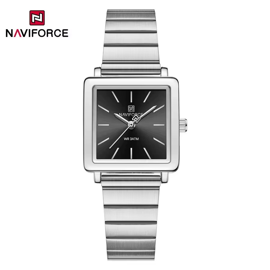 ساعت مچی زنانه نیوی فورس مدل NAVIFORCE 5048 نقره ای مشکی