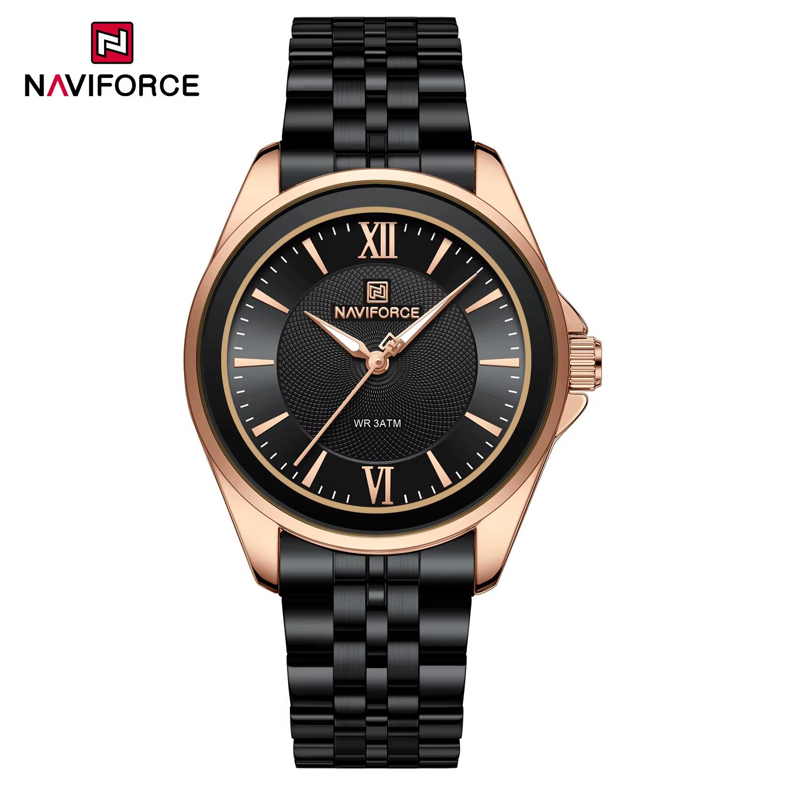 ساعت مچی زنانه NAVIFORCE 5067 مشکی رزگلد