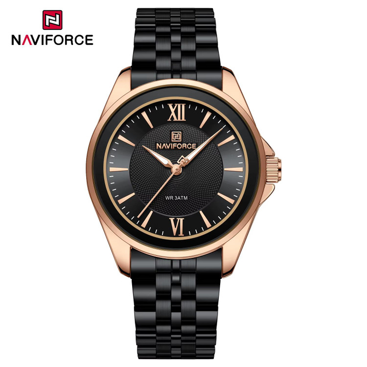 ساعت مچی زنانه NAVIFORCE 5067 مشکی رزگلد