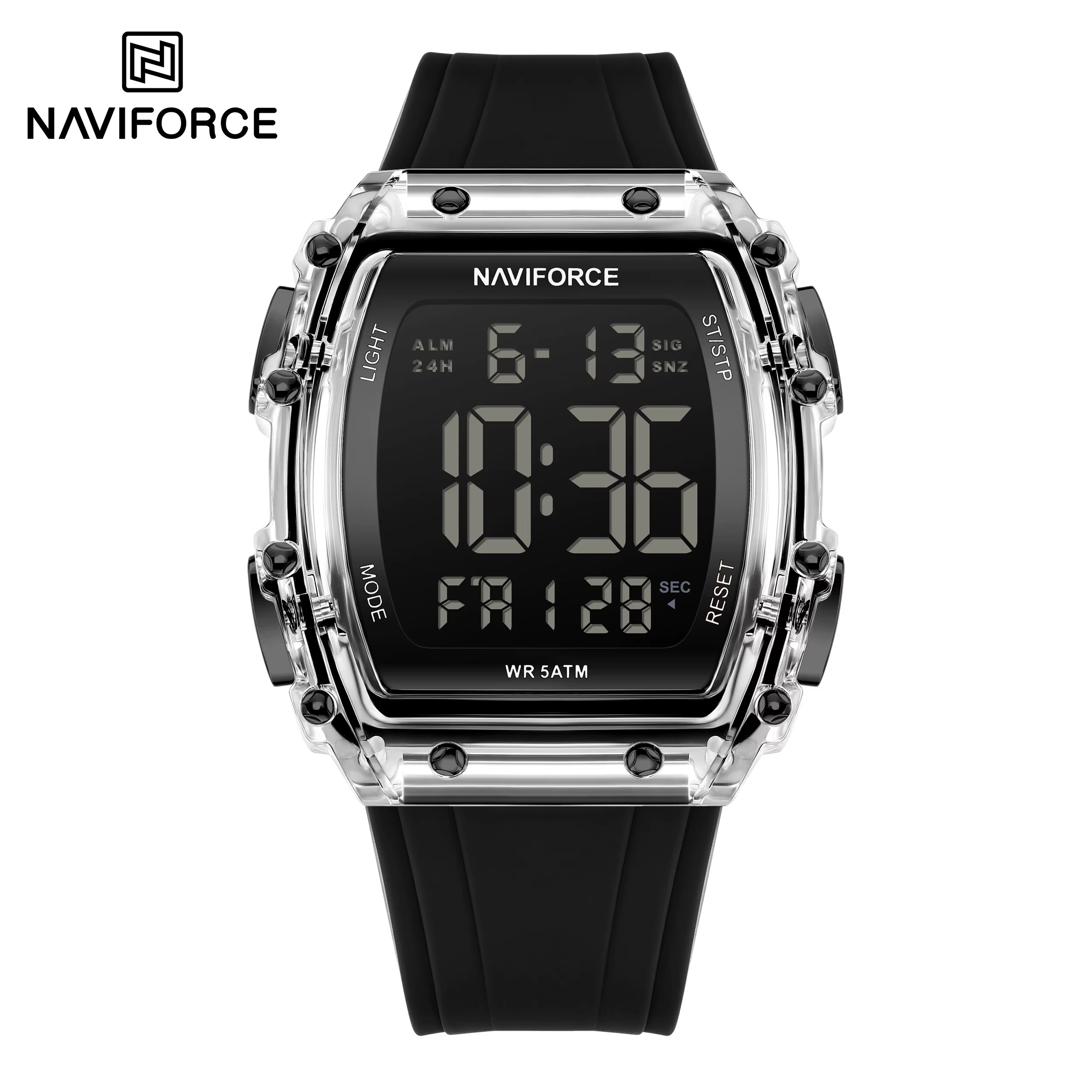 ساعت مچی مردانه نیوی فورس مدل NAVIFORCE 6107 نقره ای مشکی