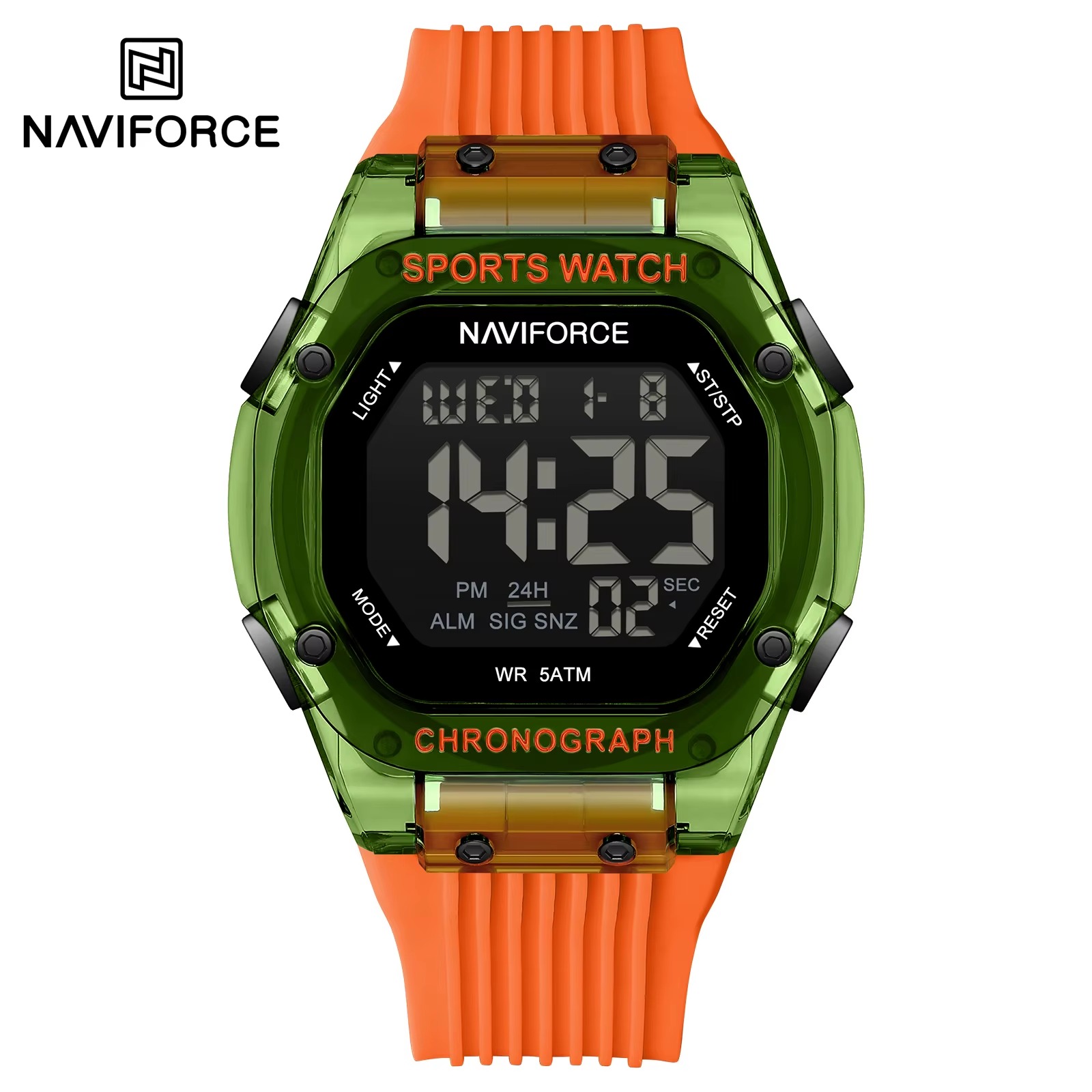 ساعت مچی مردانه ناویفورس مدل Naviforce 7113 نارنجی سبز