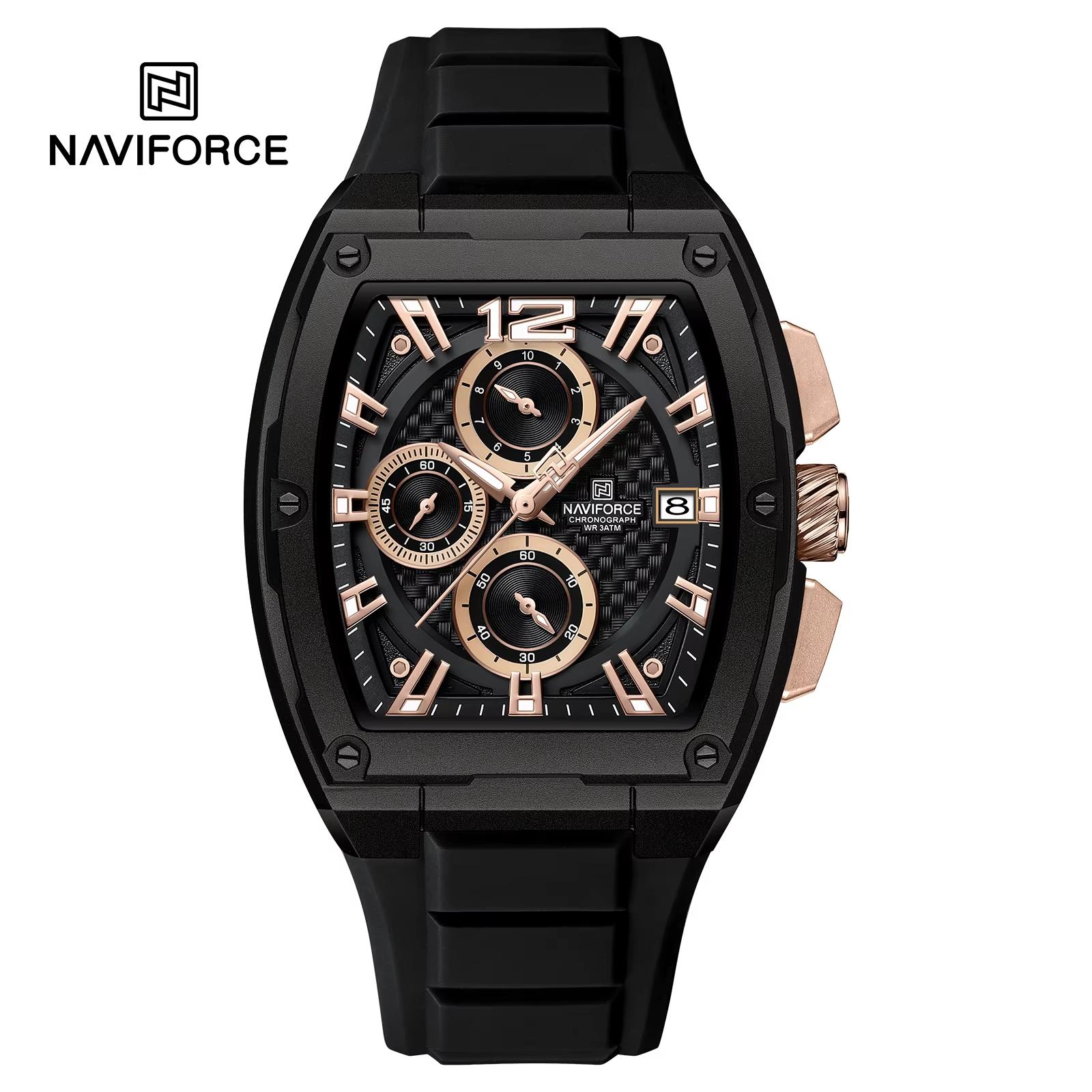 ساعت مچی مردانه 8050 NAVIFORCE مشکی رزگلد
