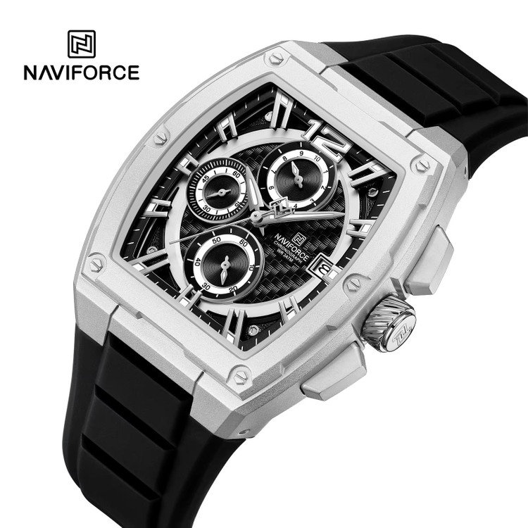 ساعت مچی مردانه 8050 NAVIFORCE نقره ای مشکی