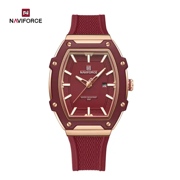 ساعت مچی زنانه مدل NAVIFORCE 8069 زرشکی