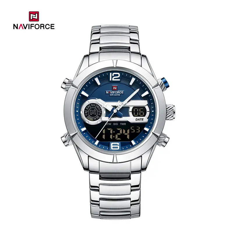 ساعت مچی مردانه نیویفورس Naviforce 9232 نقره ای آبی