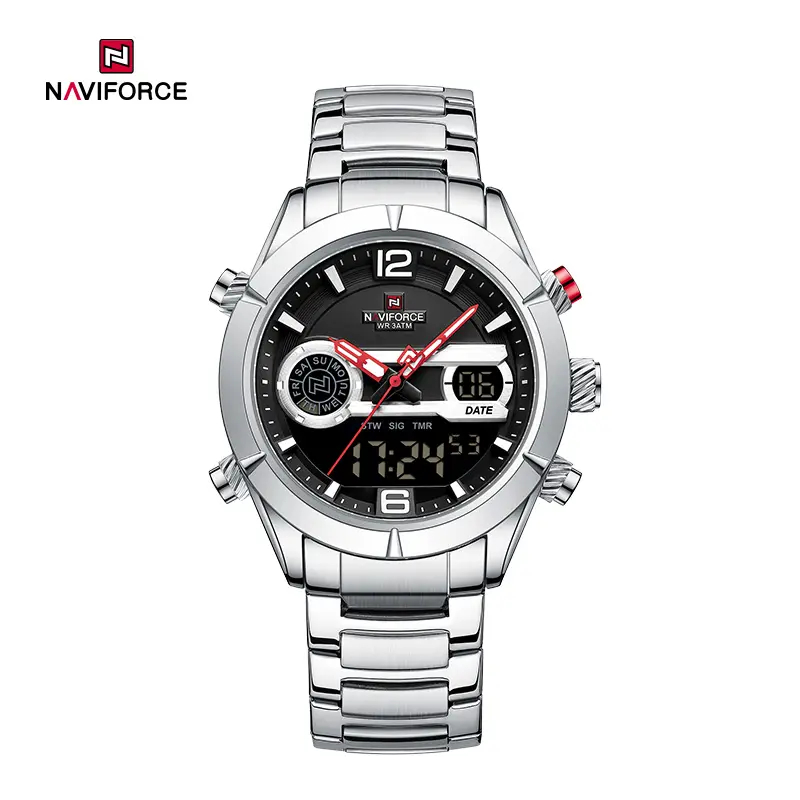 ساعت مچی مردانه نیویفورس Naviforce 9232 نقره ای مشکی