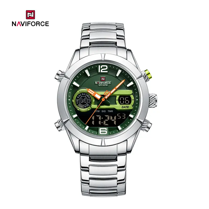 ساعت مچی مردانه نیویفورس Naviforce 9232 نقره ای سبز