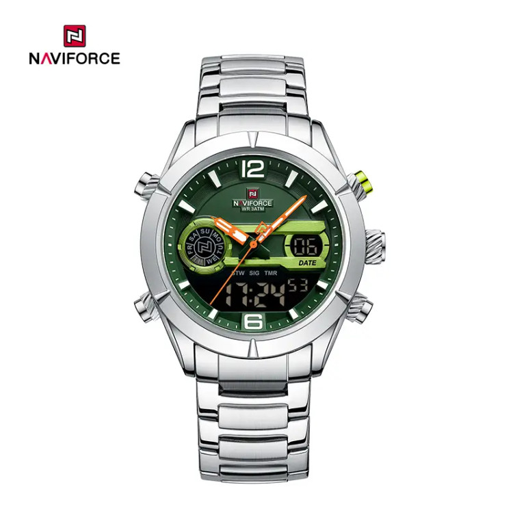 ساعت مچی مردانه نیویفورس Naviforce 9232 نقره ای سبز