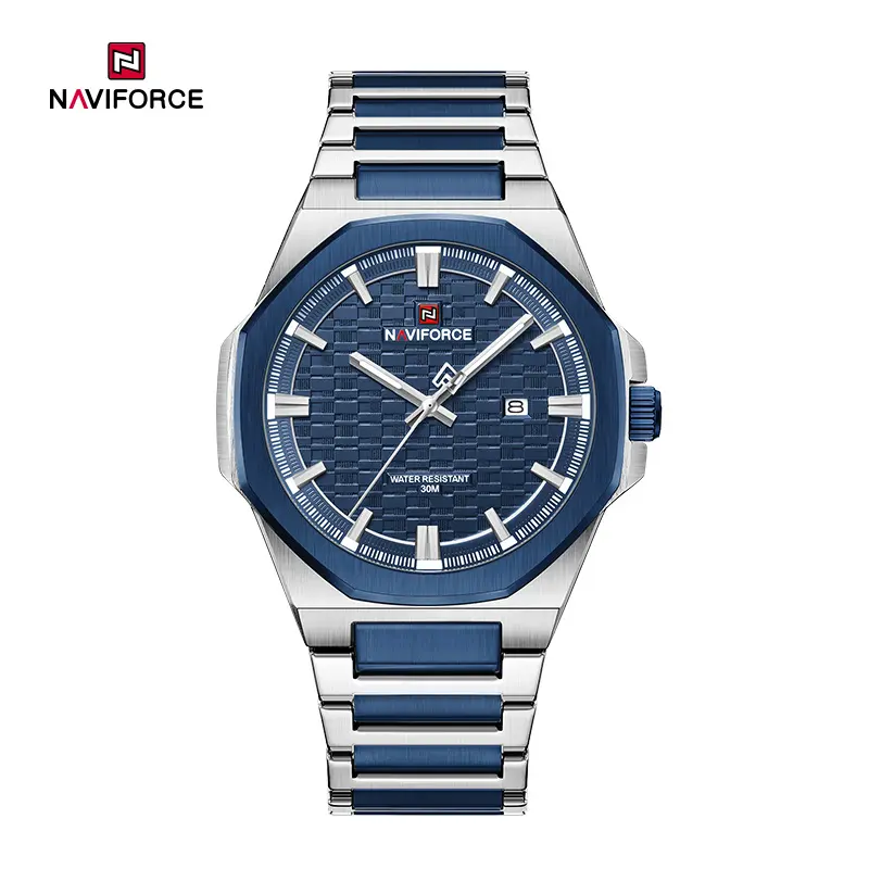 ساعت مچی مردانه نیوی فورس مدل NAVIFORCE 9245 نقره ای آبی