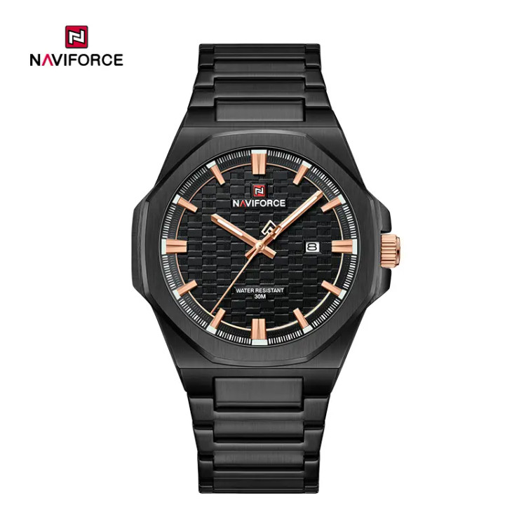 ساعت مچی مردانه نیوی فورس مدل NAVIFORCE 9245 مشکی رزگلد