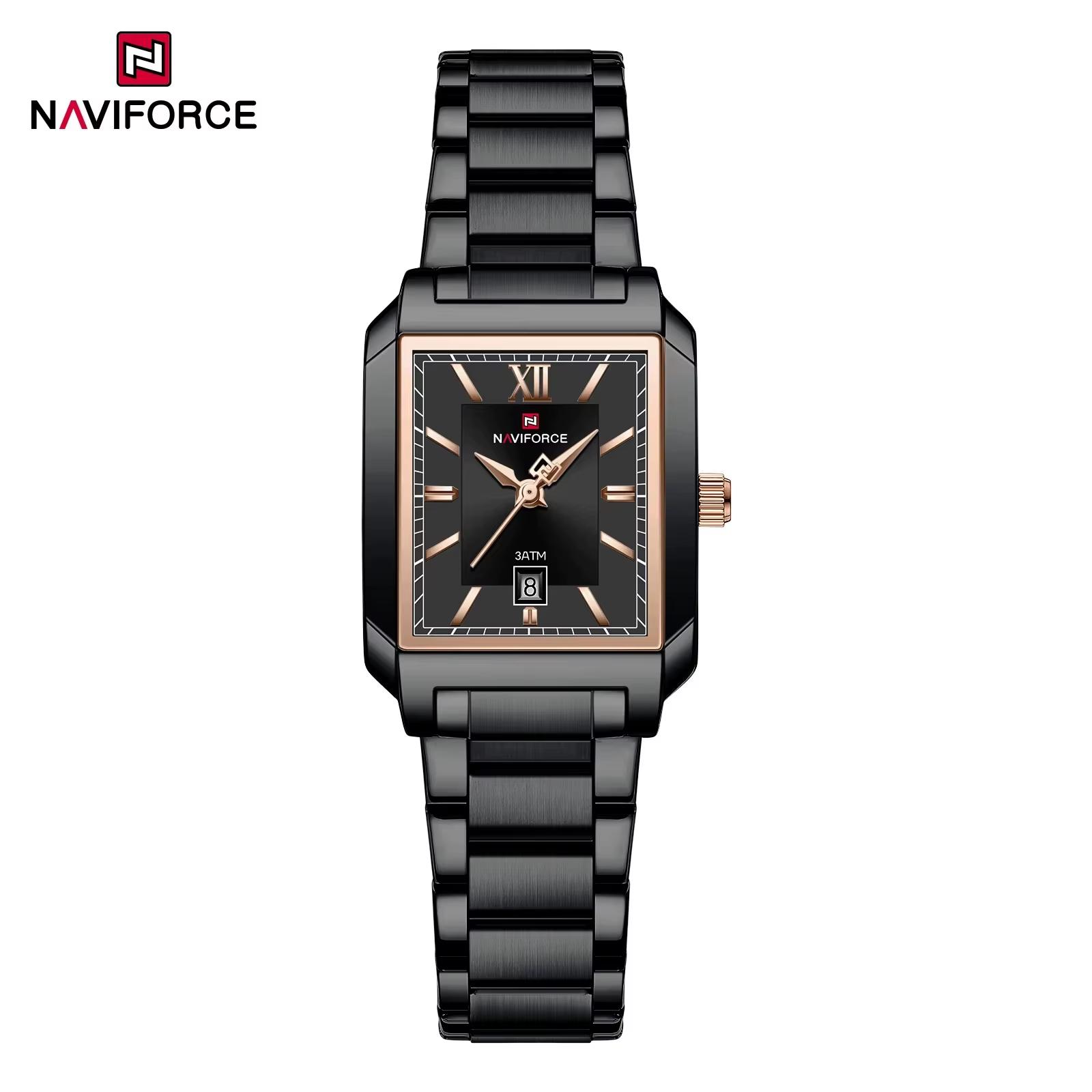 ساعت مچی زنانه نیوی فورس مدل NAVIFORCE 9251 مشکی رزگلد