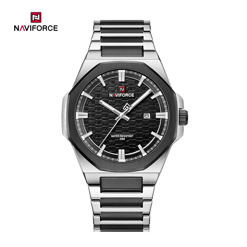 ساعت مچی مردانه نیوی فورس مدل NAVIFORCE 9245 ترکیبی مشکی