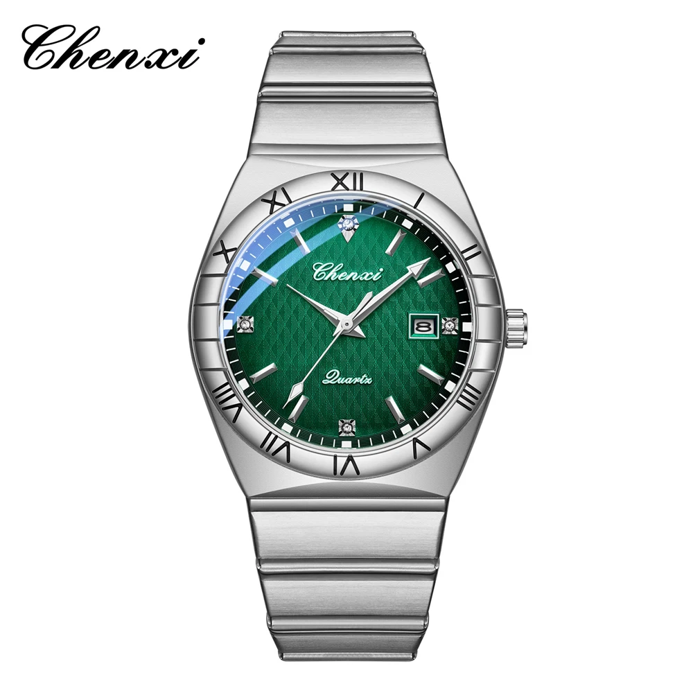 ساعت مچی مردانه چنکسی مدل CHENXI 640 نقره ای سبز