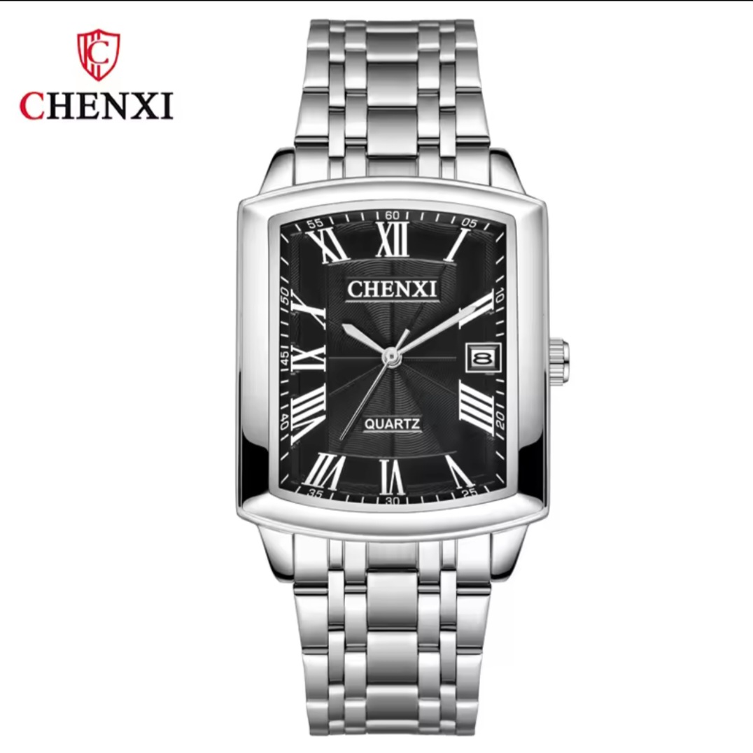 ساعت مچی مردانه استیل چنکسی مدل CHENXI 079 نقره ای مشکی