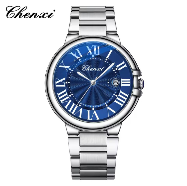 ساعت مچی مردانه چنکسی مدل CHENXI 039 نقره ای آبی